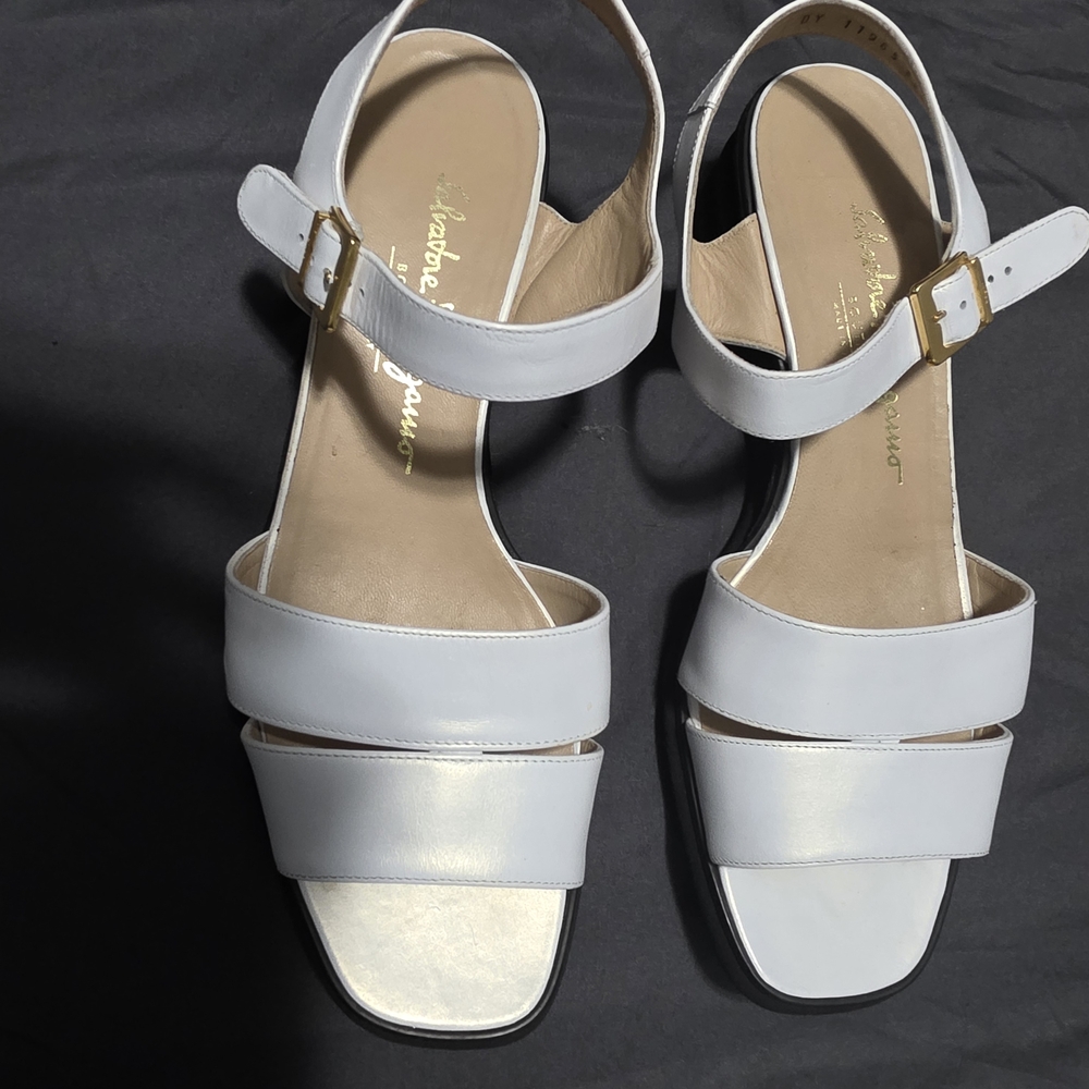Salvatore Ferragamo Elegant White Sandals